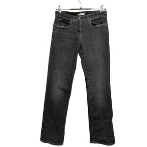 Eileen Fisher Slim‎ Straight Leg Jeans Women Size Petite 6 Faded Black Denim